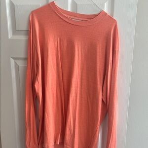 John Elliott Coral-Orange Long Sleeve Tee